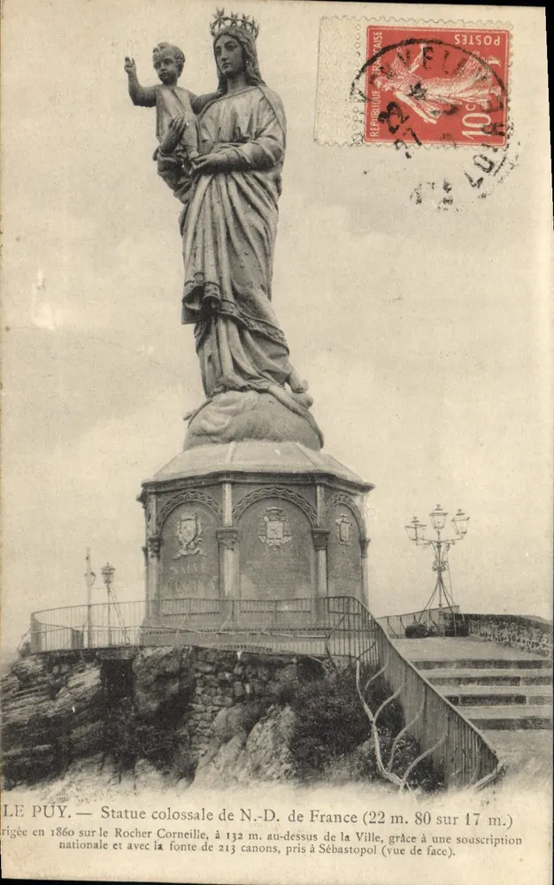 Le Puy — Kolossale Statue der N.-D. de France (22 m. 80 sur 17 m.) — Verlag nicht sichtbar - Vorderseite
