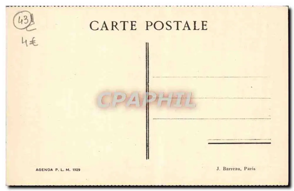 Le Puy — Panoramische uitzicht — Cl. Promio — Agenda P. L. 1929 - Achterkant