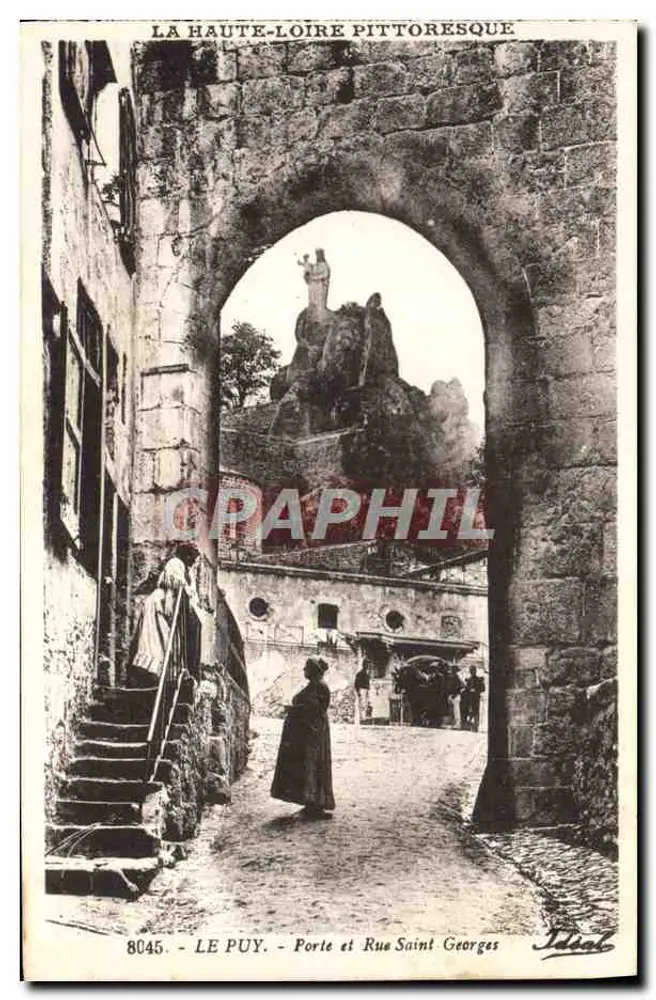 Le Puy - Tor und Straße Saint Georges — Serie 8045, Verlag Idéal - Vorderseite