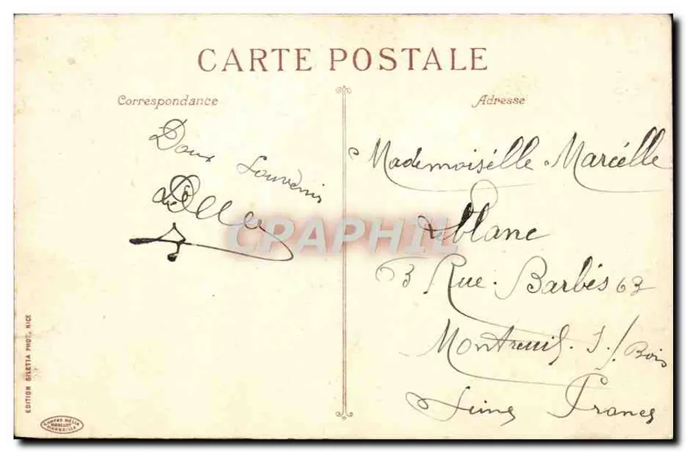 Villefranche - Der Hafen und die Flotte — Édition Bileta Photo, Nice, Nr. 300 - Rückseite