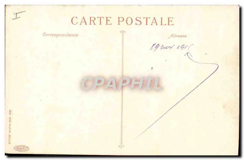 Villefranche — La Rade et l'Escalère — Édition Gilletta, Nice, n°307 - Rückseite