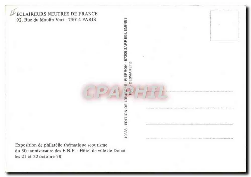 Scouts unter Alliierten Fahnen — Scout-Philatelie-Ausstellung — Verlag Eclaireurs Neutres de France - Rückseite