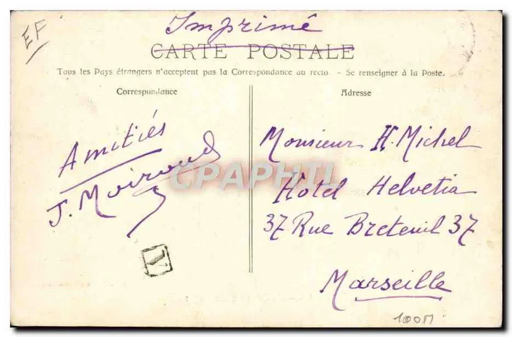 Villegly (B.-A.) — Ein Trüffelsucher — P. KHAT, VERLEGER, MARSEILLE - Rückseite