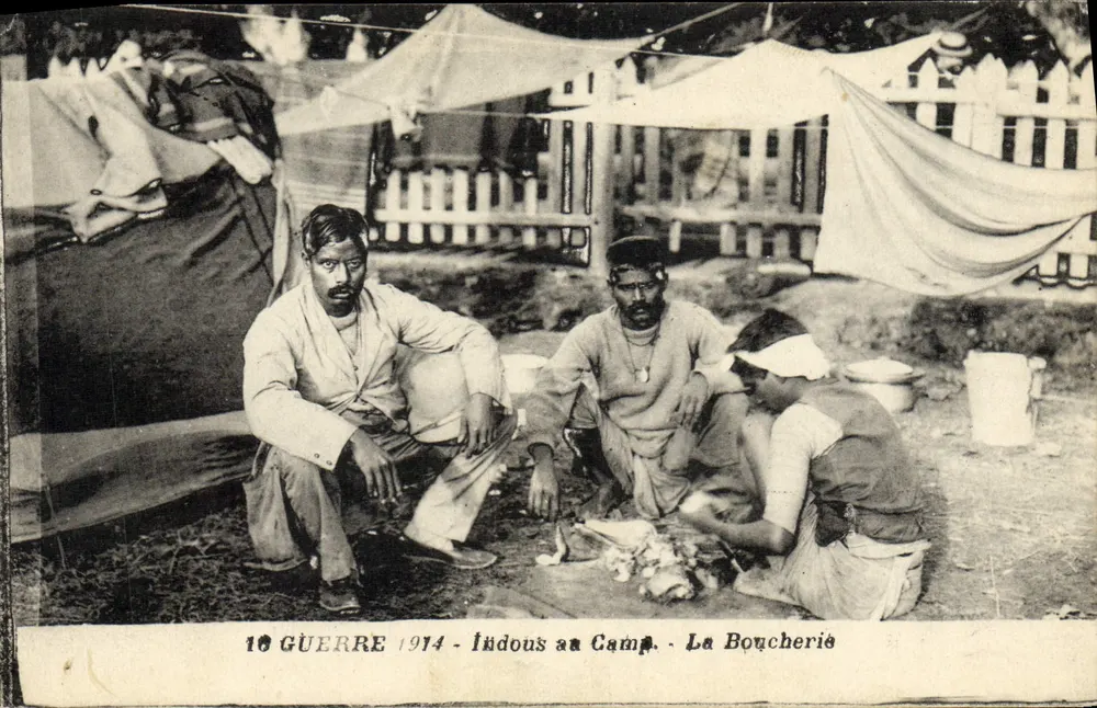 Indios am Lager - Die Schlachterei - 10. Krieg 1914 - Vorderseite