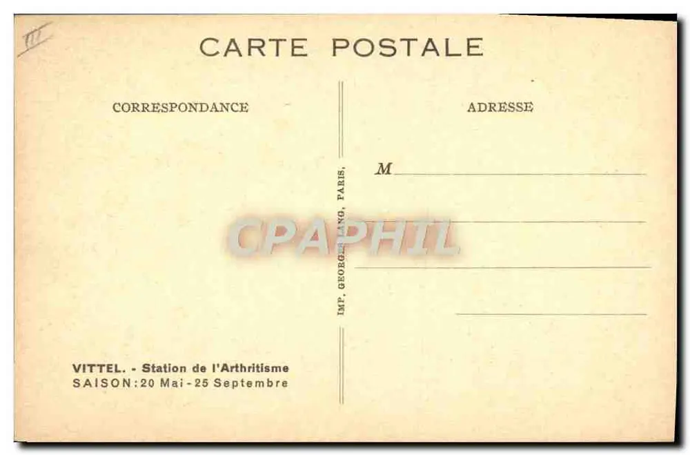 VITTEL — Das Rennplatz — Imp. Georges Lang, Paris - Rückseite