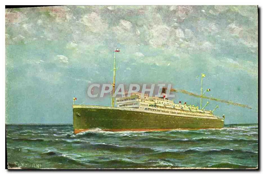 Navio de cruzeiro — 'Orazio' e 'Virgilio' — editor Restetti e Tumminelli - Frente
