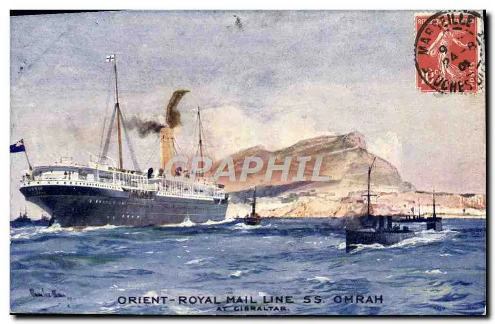 SS Omrah — Orient-ROYAL MAIL LINE — nach Gibraltar - Vorderseite