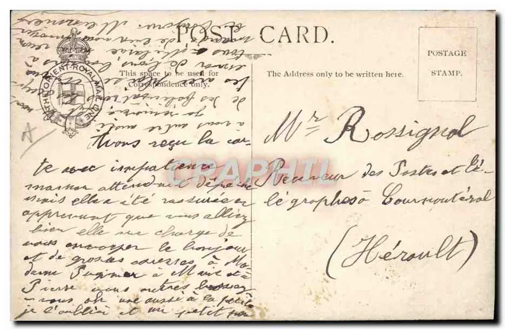 SS Omrah — Orient-ROYAL MAIL LINE — nach Gibraltar - Rückseite