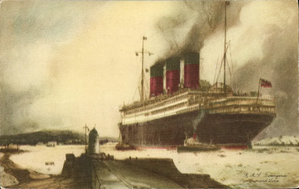 R.M.S. Berengaria — Linha Cunard — impresso na Inglaterra - Frente