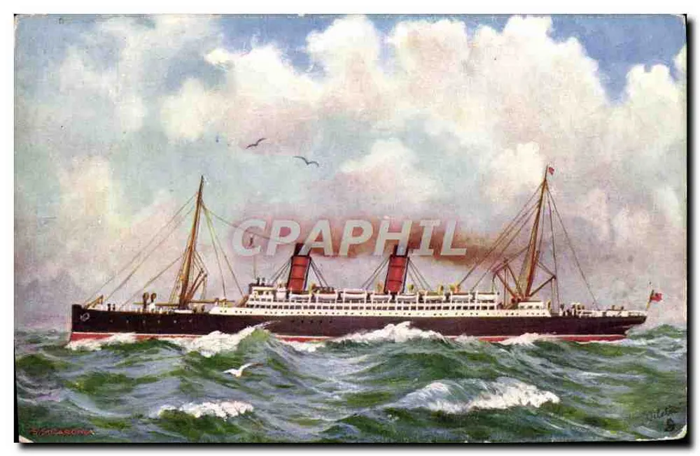 S.S. Caronia — Linha famosa de navios de passageiros Tuck & Sons — editor Tuck's Post Card - Frente