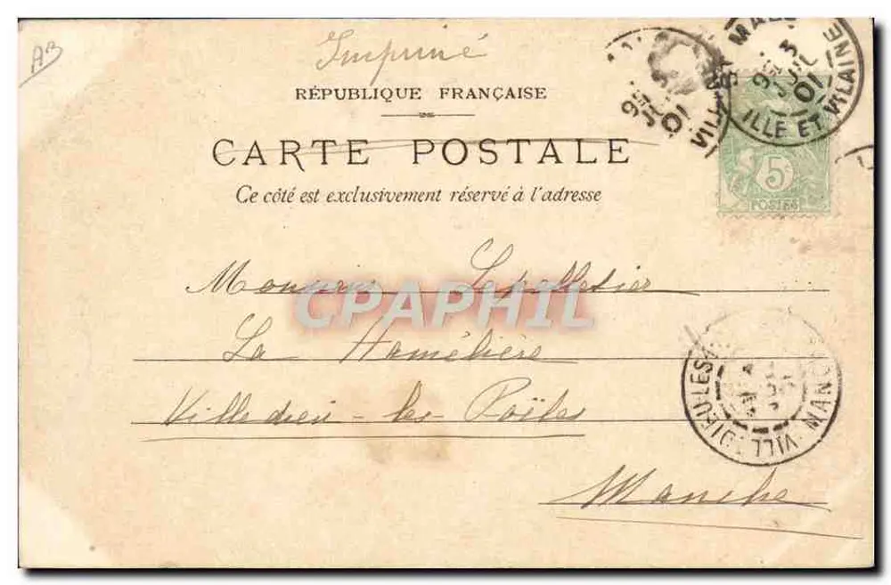 Bretagne — Küstenlandschaft mit Fahnen — Verlag J. Huguet & Cie - Rückseite