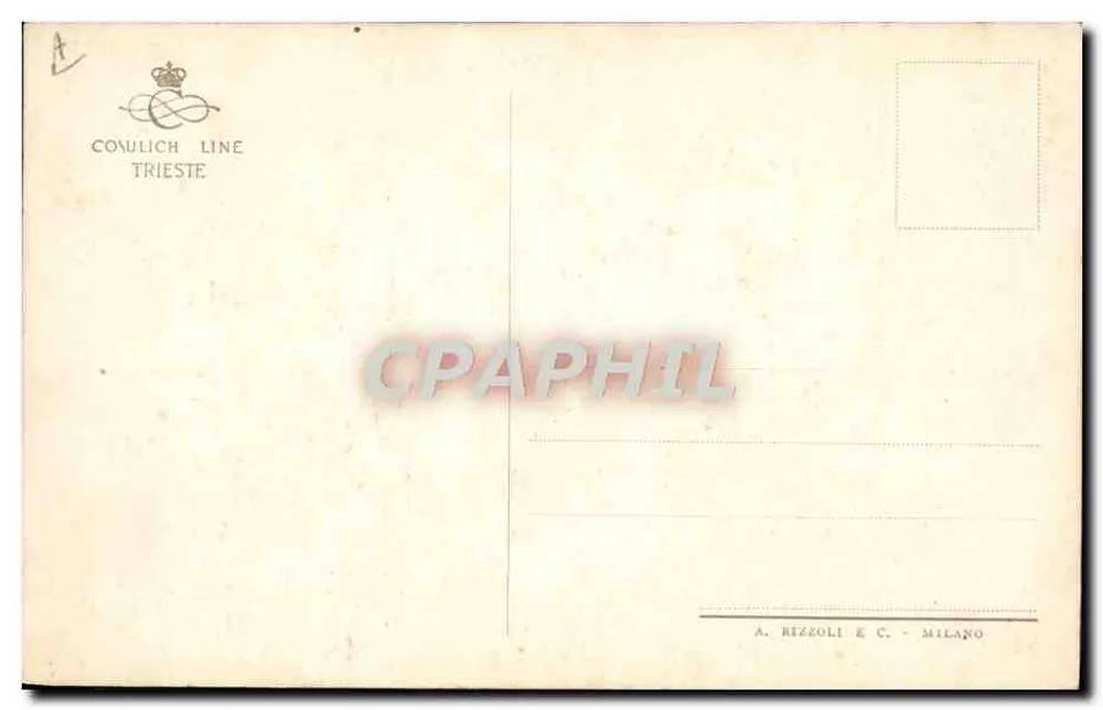 M.S. "Vulcania" — cruzeiro — editor A. Rezzoli & C. Milão - Verso