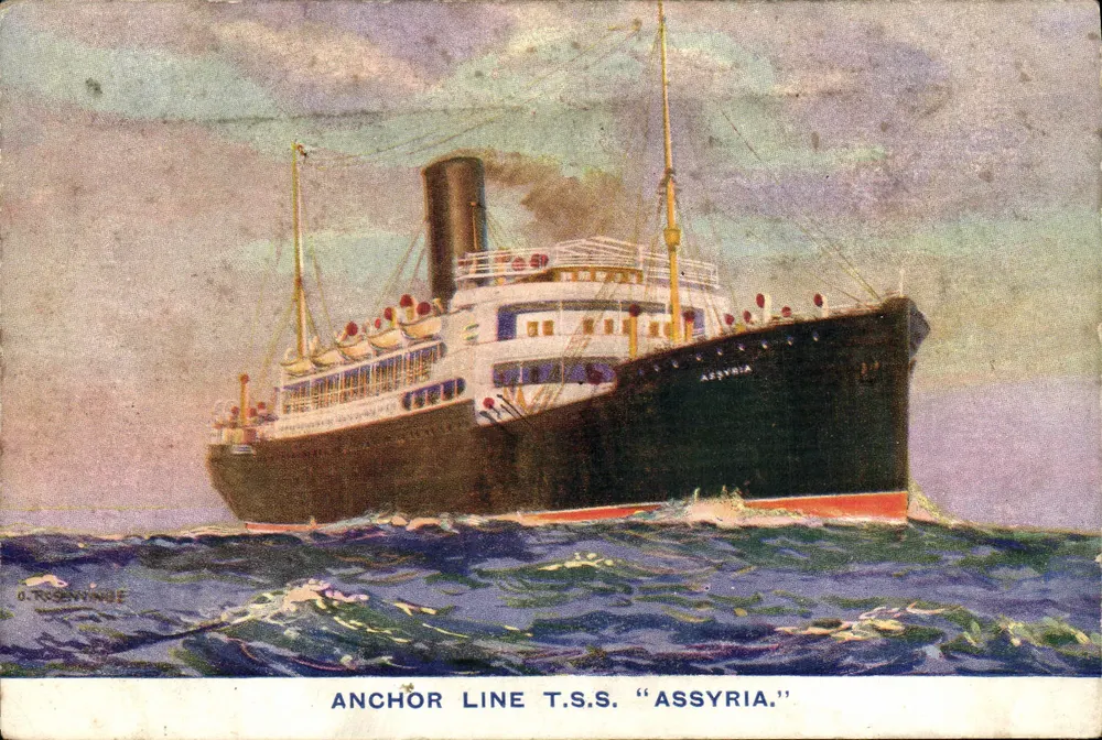 T.S.S. "Assyria" — Anchor Line — O. T. S. O'CONNOR - Vorderseite