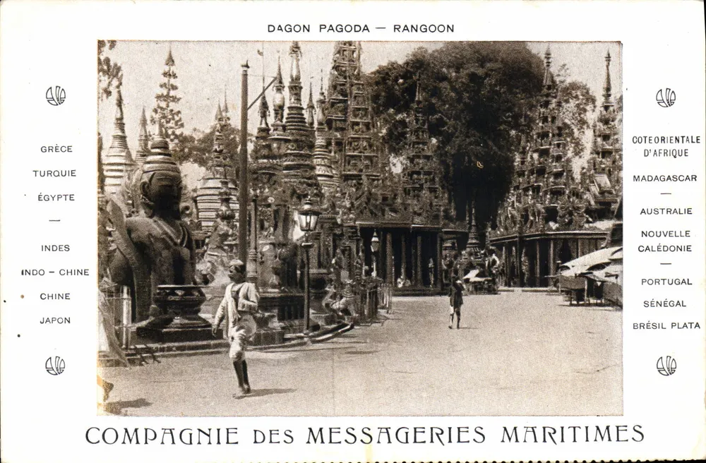 Dagon Pagode — Rangun — Compagnie des Messageries Maritimes - Vorderseite