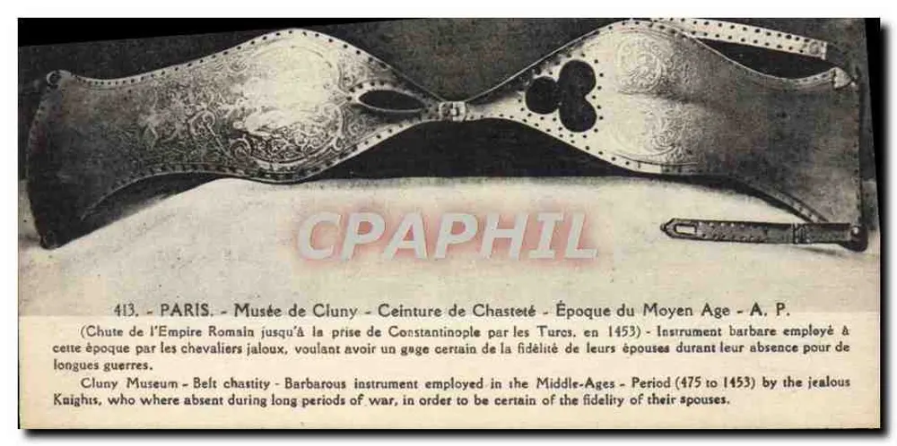 Paris - Musée de Cluny - Ceinture de Chasteté - Mittelalterliche Zeit - A. P. - Vorderseite