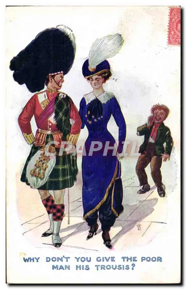 Schottischer Soldat, Frau und Kind — Humor — Serie Nr. 852, Verlag C. G. S. (C. G. S. & Co.) - Vorderseite