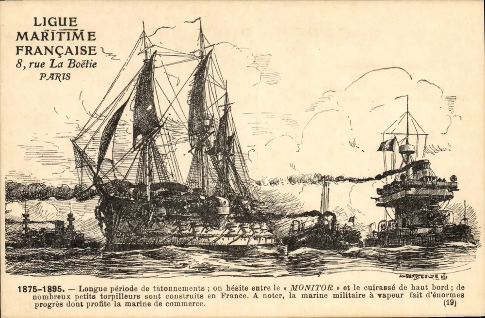 Französische Marine 1875-1895 — Ligue Maritime Française, 8 rue La Boétie, Paris - Vorderseite