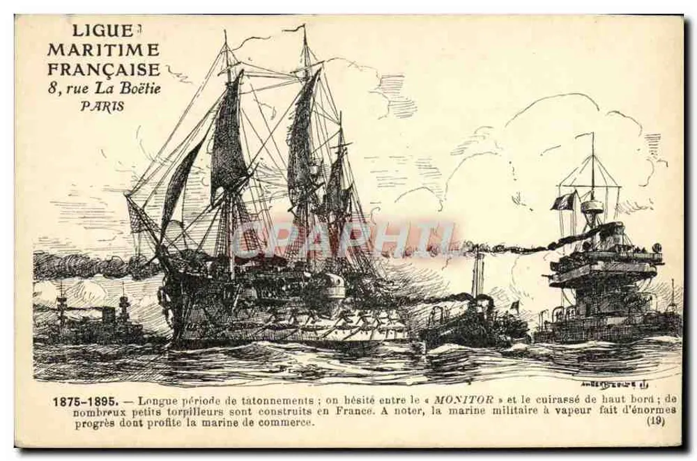 Französische Marine — 1875-1895 — Französische Seefahrtsgesellschaft, 8 rue La Boétie, Paris - Vorderseite