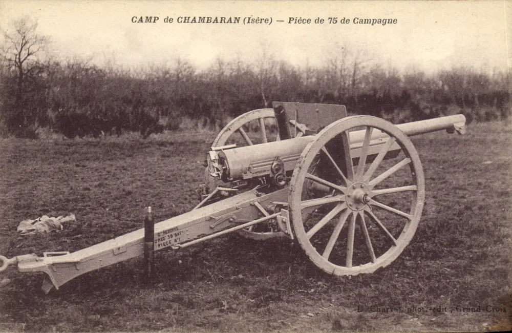 Camp de Chambaran (Isère) — Feldgeschütz 75 — L. Charvan fot.-verlag, Grand-Croix - Vorderseite