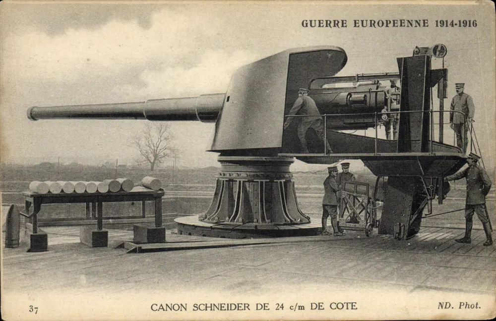 24 cm Küstenkanone — Europäischer Krieg 1914-1916 — ND. Foto. - Vorderseite