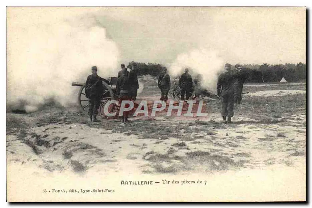 Artillerie — Feuer von 7-Zoll-Geschützen — Foray, Verlag, Lyon-Saint-Fons - Vorderseite