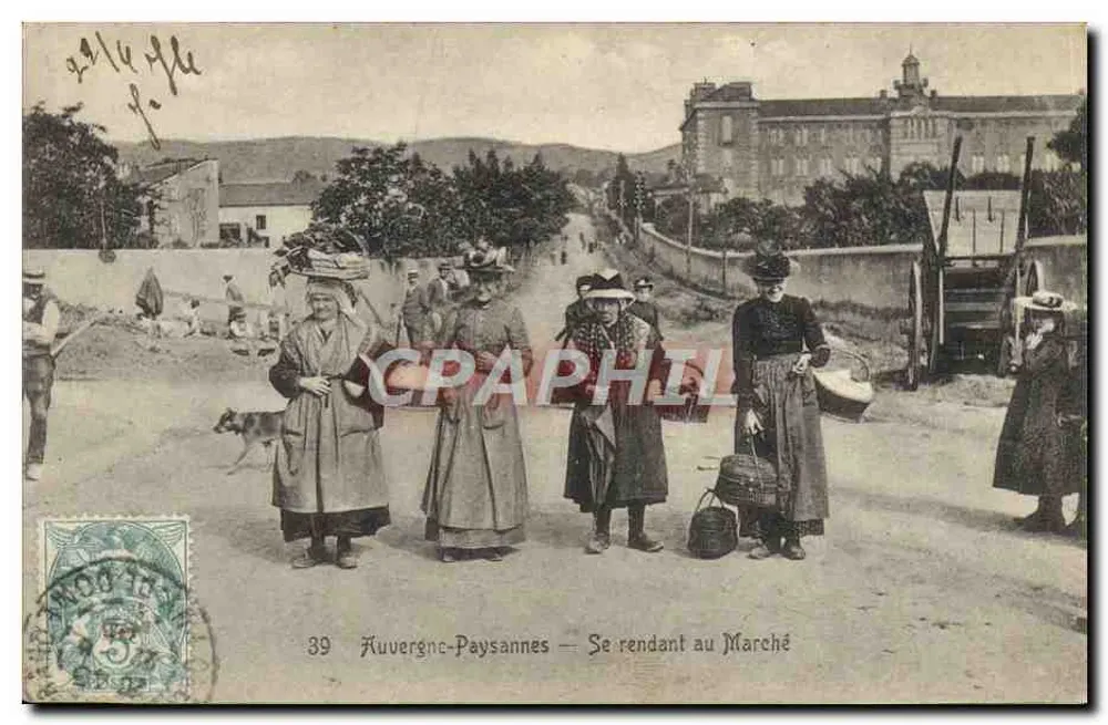 Auvergne — Frauen auf dem Weg zum Markt — Nr. 39 - Vorderseite