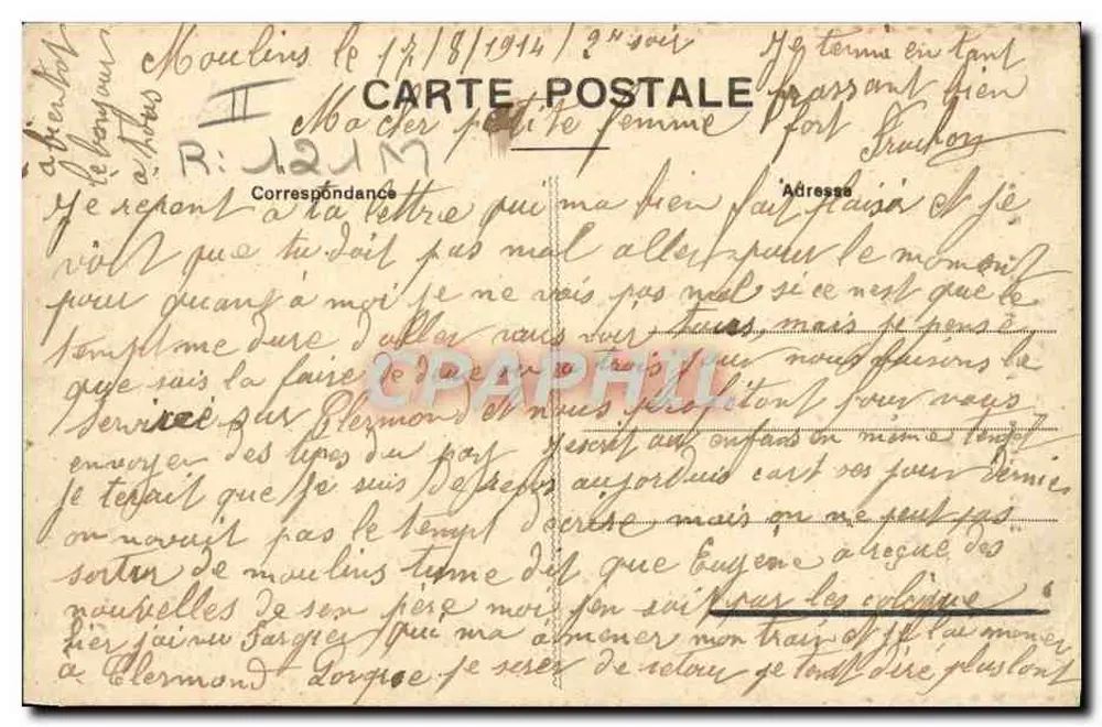 L'Auvergne — Junger Paar auf dem Weg zur Messe — Verlag: L'Auvergne, Nr. 3845 - Rückseite