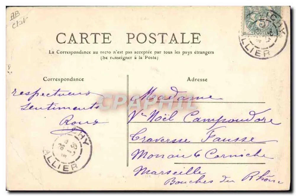 Auvergne — Ein Auvergne-Wagen — M.T. I.L. Nr. 182 - Rückseite