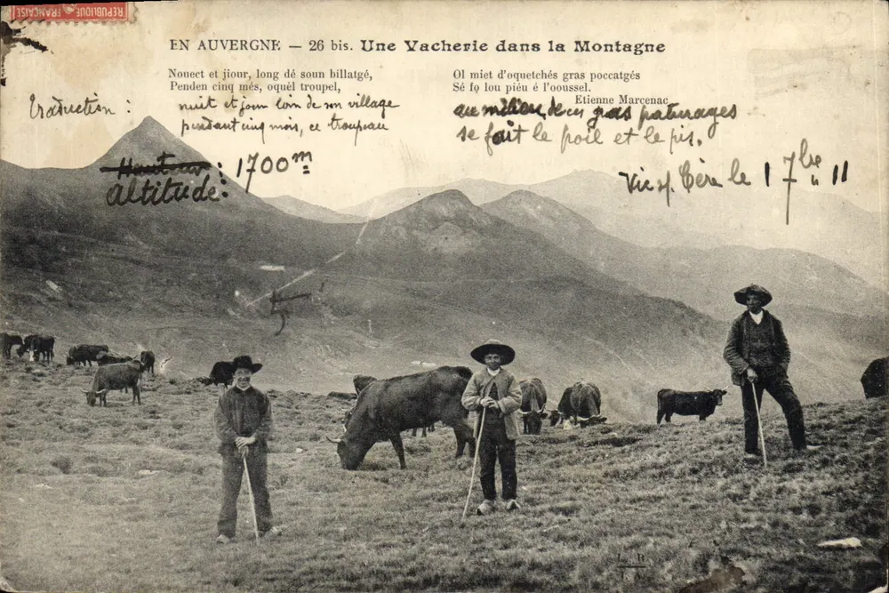 In der Auvergne — 26 bis. Eine Schäferstätte in den Bergen — Französische Republik - Vorderseite