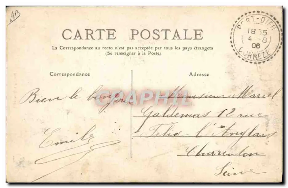 L'Auvergne — Um Pastor — M.T. I.L. n°301 - Verso