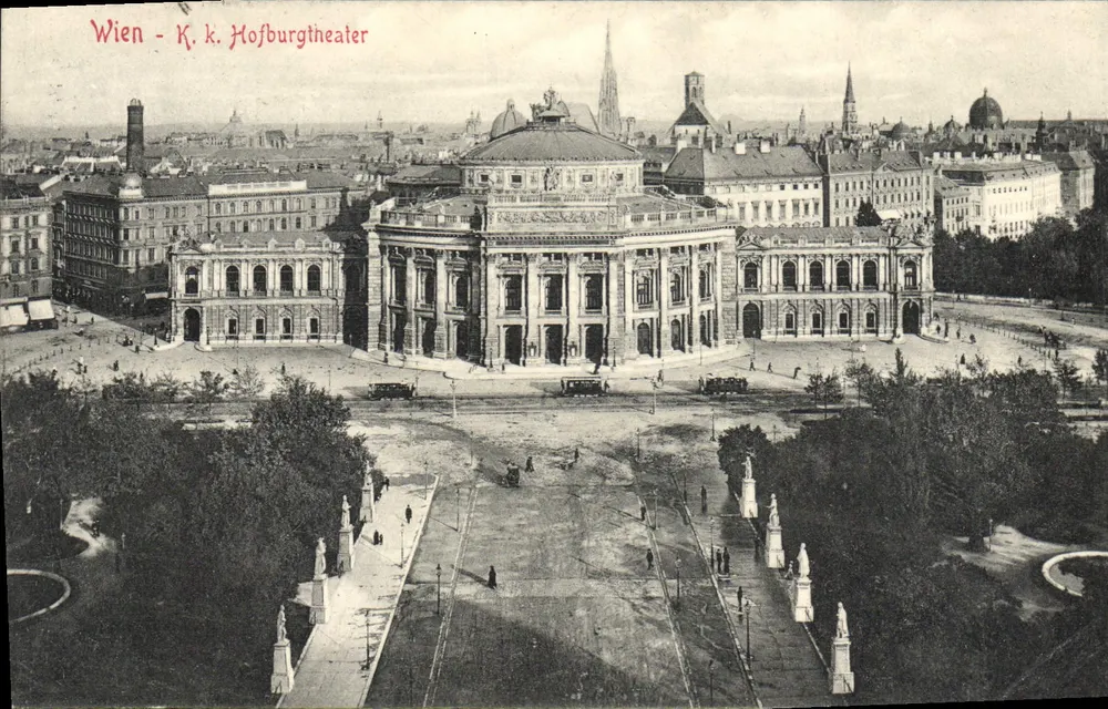 Wien - K. k. Hofburgtheater — Panoramablick — unbekannter Verleger - Vorderseite