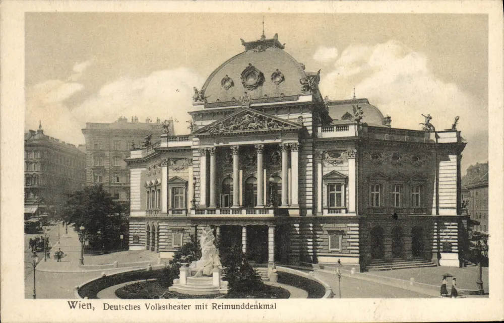 Wien, Volks剧院 mit Reimund-Denkmal — B.K.W.I. Nr. 728/6 - Vorderseite