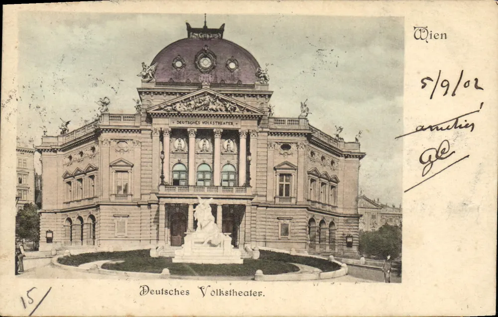 Deutsches Volkstheater — Wien — Deutsch's Postkartenverlag, n°15 - Vorderseite