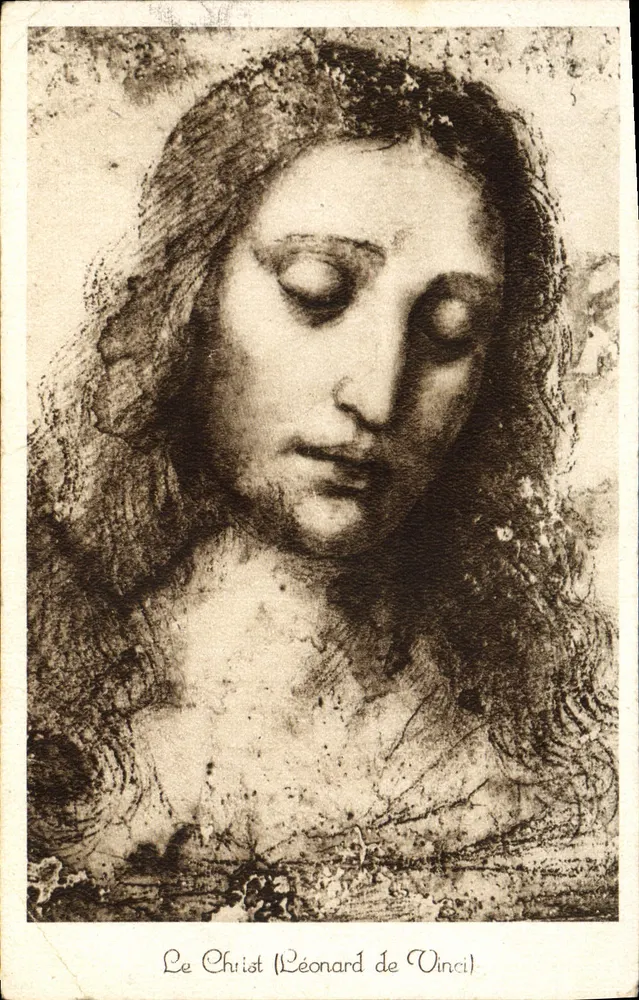 O Cristo (Leonardo da Vinci) — reprodução de um desenho — Éditions N.-D. des Anges, Paris - Frente