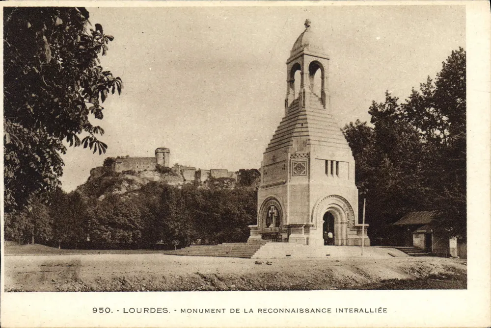 Lourdes - Monument da Reconhecimento Interaliado — editor Labouche Frères, n° 950 - Frente