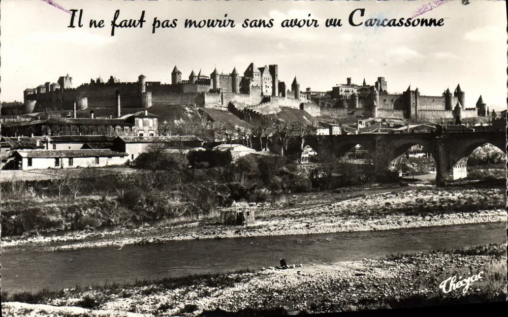 Carcassonne — Ogólny widok i Stary Most nad Aude — Cheejac - Awers