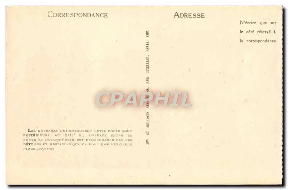 Carcassonne — Les Avants-Portes de l'Aude — LL. n°27 - Rückseite