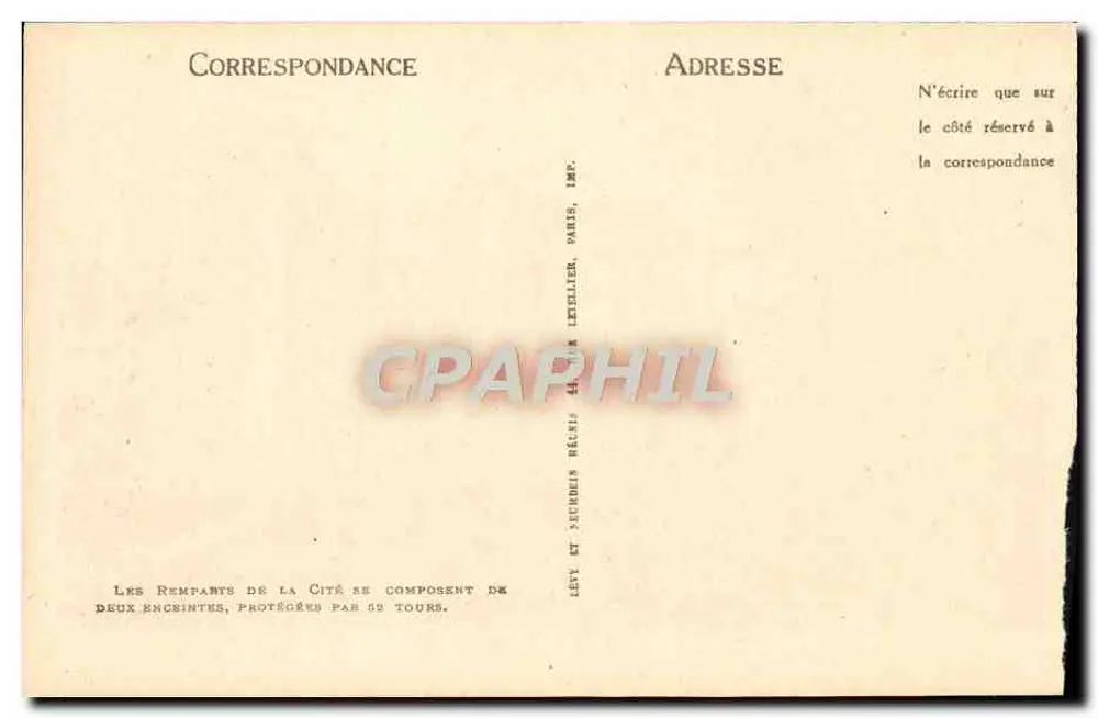 Carcassonne — Vista ao Oeste — LL - Verso