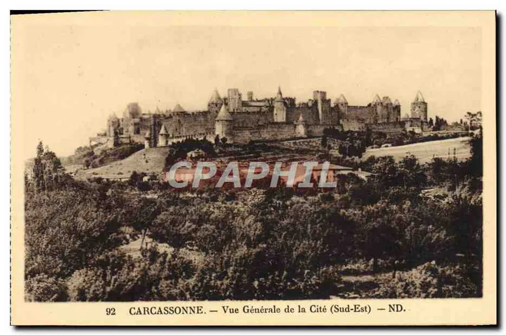 Carcassonne — Vista Geral da Cidade (Sudeste) — ND. — Editor ND. - Frente