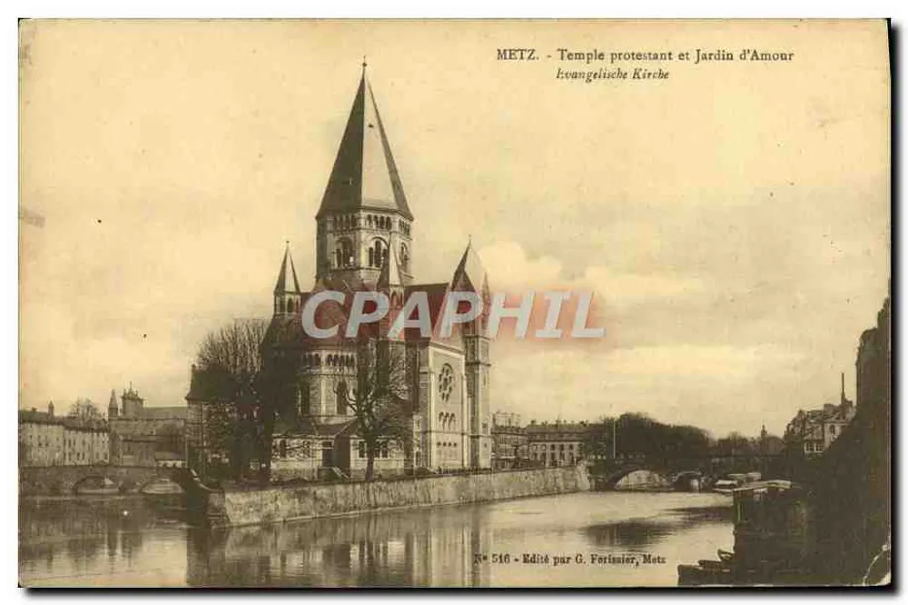 Metz - Protestantischer Tempel und Garten der Liebe — Verlag G. Forissier, Metz, Nr. 516 - Vorderseite