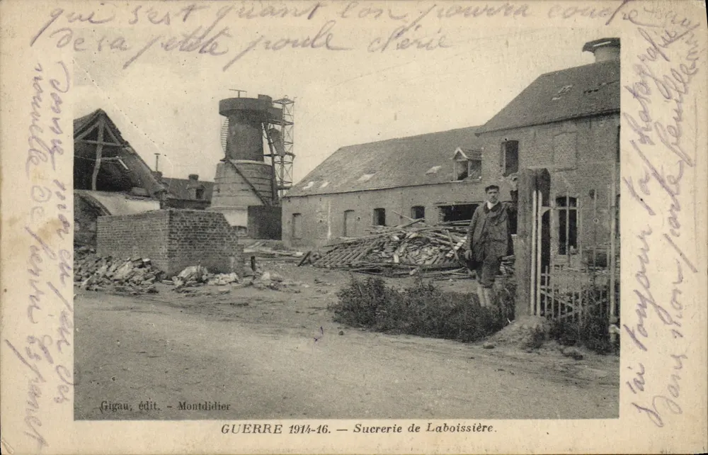 Açúcararia de Laboissière — Guerra 1914-16 — Gligau, editora — Montdidier - Frente