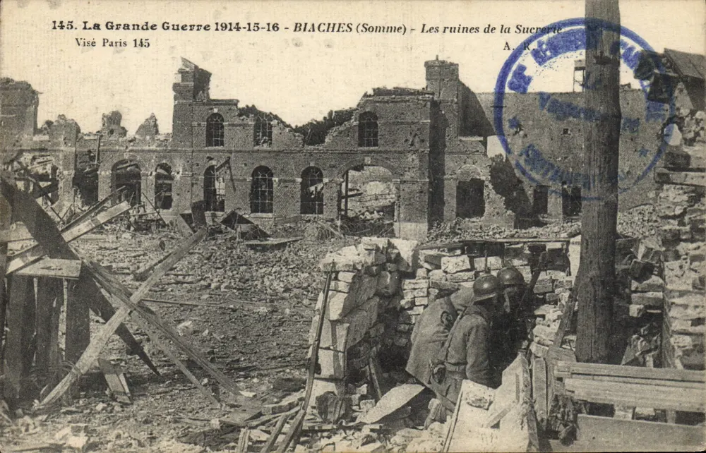 Biaches (Somme) — Ansicht der Ruinen der Zuckerfabrik — Visé Paris 145 - Vorderseite