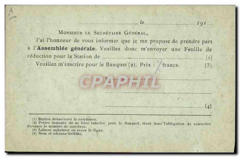 Vereinigung der Zucker- und Destilleriechemiker — Paris — 10 Cent-Stempel - Rückseite