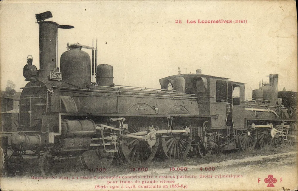 Locomotivas — Máquina N° 2504 — Estado - Frente