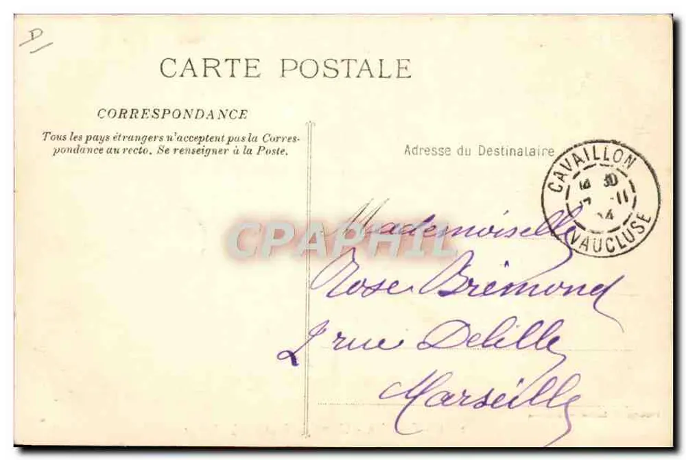 Cavaillon - Champ de Course - Le Pesage — Événement annuel à Cavaillon, 1926 - Verso