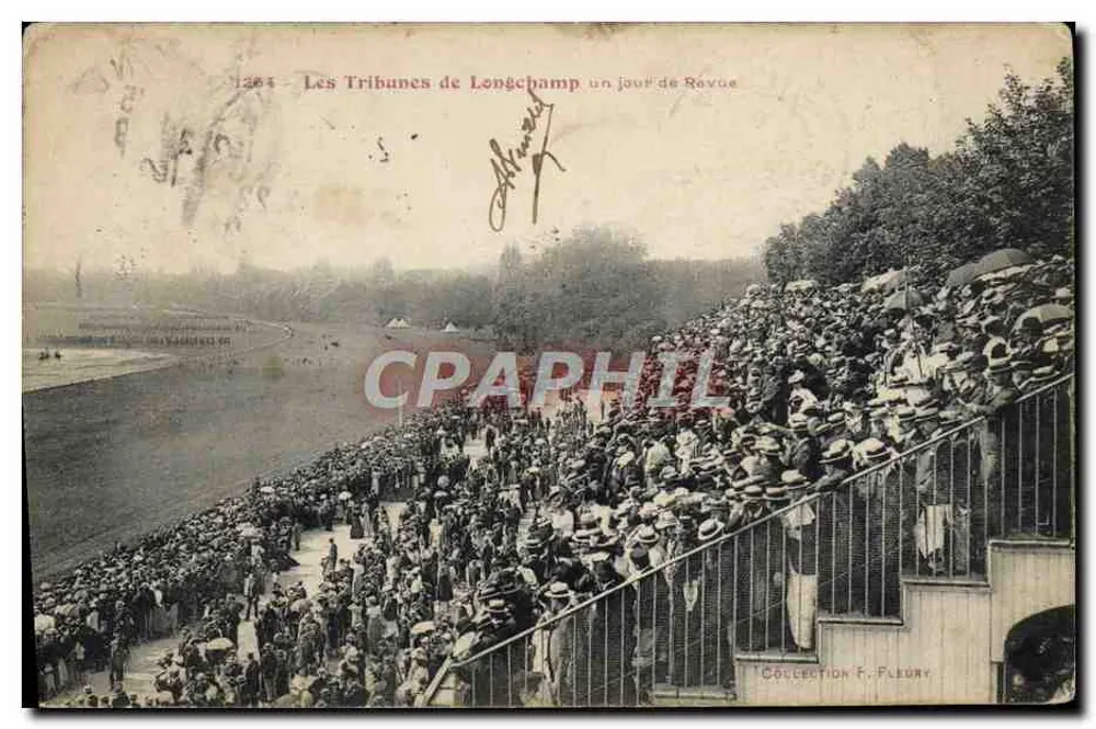 Les Tribunes de Longchamp — ein Tag des Verheerens — Sammlung F. Fleury - Vorderseite