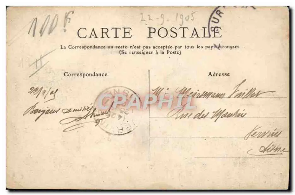 Les Tribunes de Longchamp — ein Tag des Verheerens — Sammlung F. Fleury - Rückseite