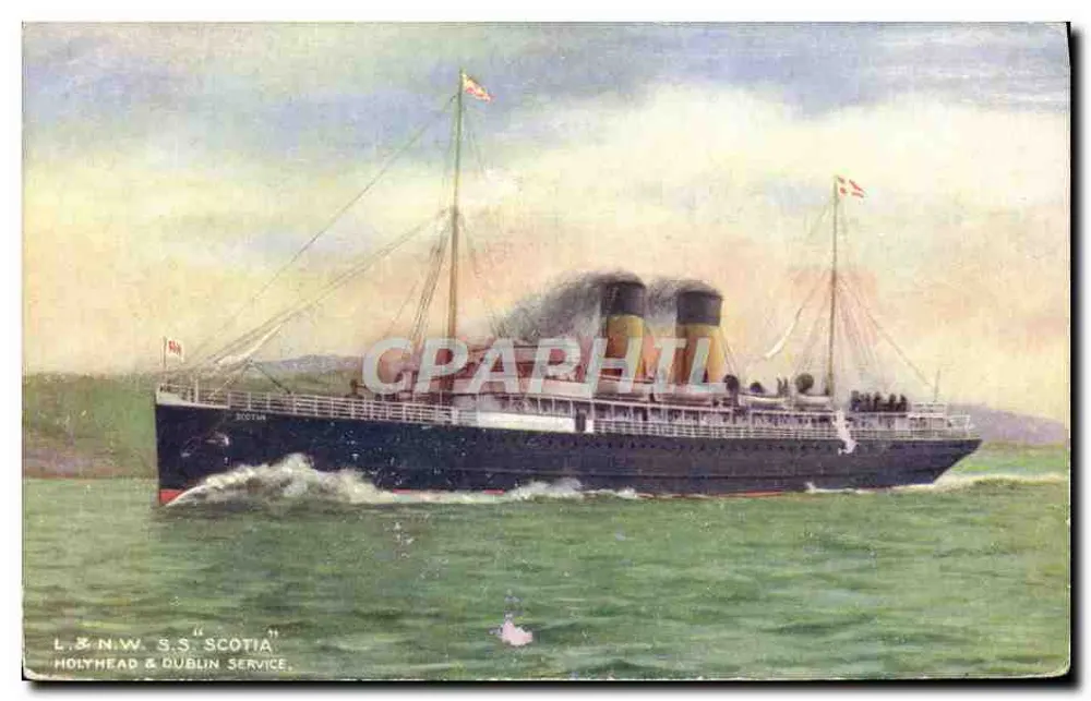 S.S. SCOTIA — L.&N.W. Holyhead & Dublin Service — London & North Western Railway Company - Voorkant