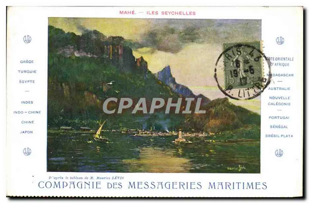 Mahé — Seychellen-Inseln — Compagnie des Messageries Maritimes - Vorderseite
