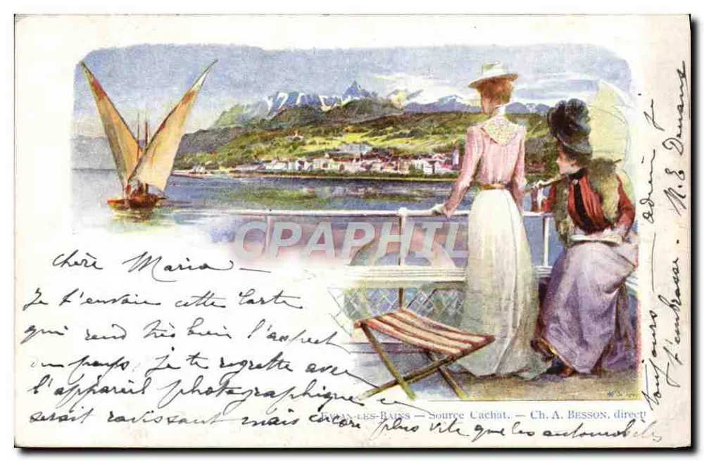 Juran-les-Bains — Fonte Cachat — Ch. A. Besson, diretor - Frente